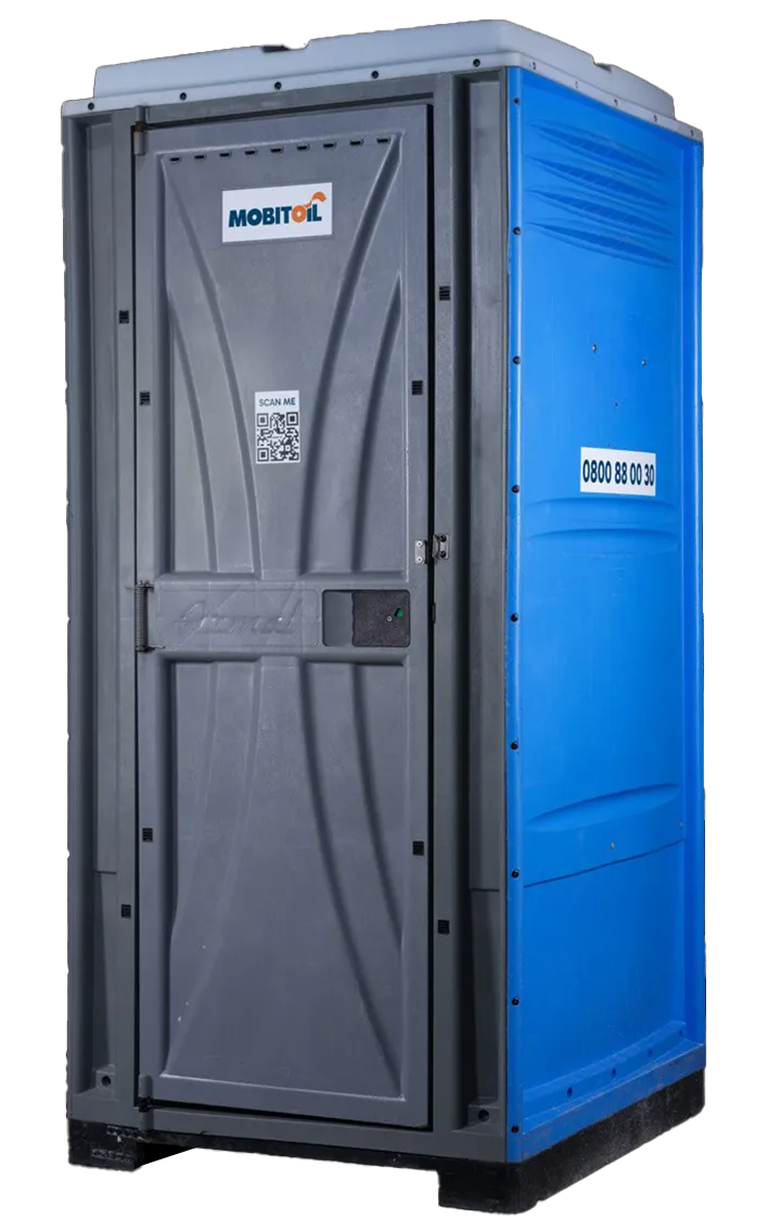 MOBITOIL Basic: mobile Toilettenkabine für Baustellen, Aussenansicht