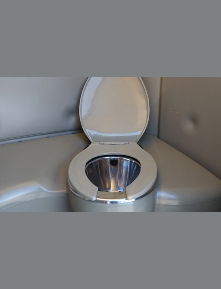 MOBITOIL Deluxe: WC mit Edelstahlschüssel und Frischwasserspülung